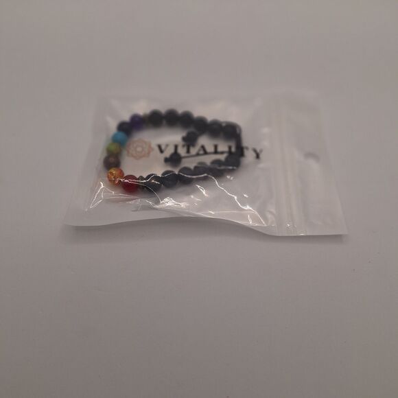 Vitality Chakra Lava Stone Stretch Bracelet - Picture 1 of 3